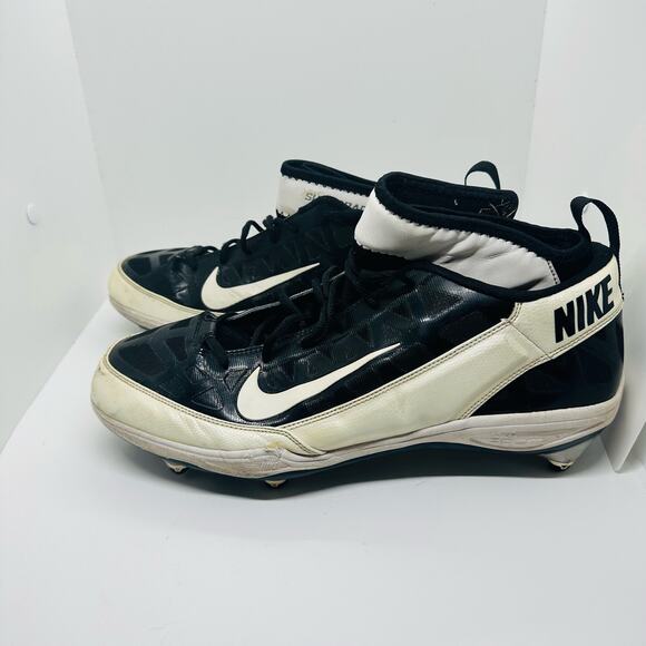 NIKE Men\'s Super Bad Air Black & White Zoom Football Cleats Shoes Size US 13 main image 12